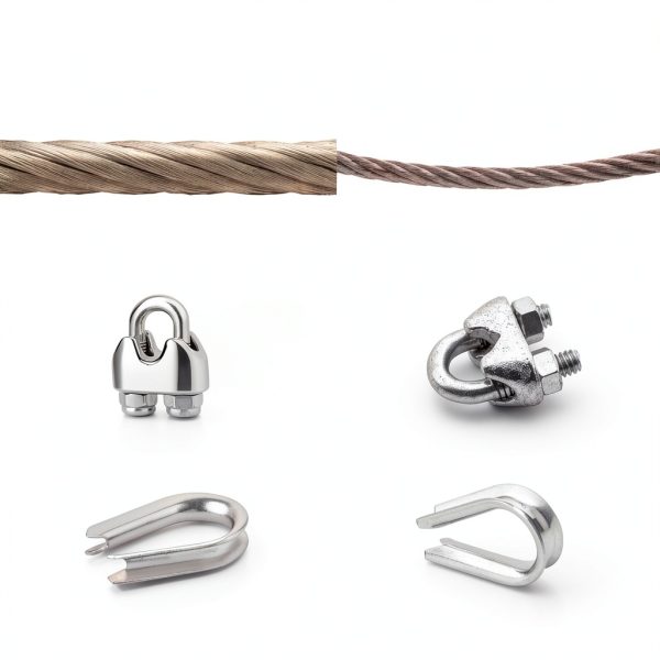 3/16 Wire Rope, 50ft Stainless Steel Cable with Wire Rope Clamps & Thimble, 3700lbs Breaking Strength, 7X19 Strands Aircraft Cable for Zipline, Deck Railing, Clothesline-5