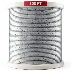 LuckIn 1/8" Stainless Steel Cable 300FT, T316 Aircraft Cable for Railing, Decking & Outdoor Projects - Uncoated Marine Grade-0