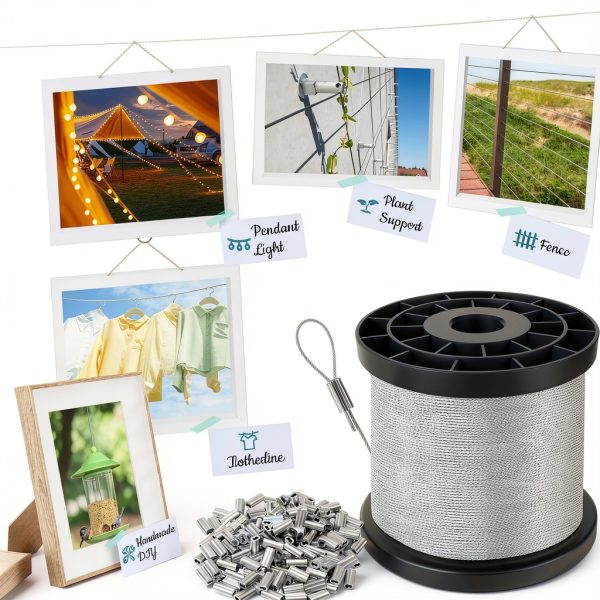 316 Stainless Steel Cable 400FT Mariocsa Wire Rope with Sleeves-6