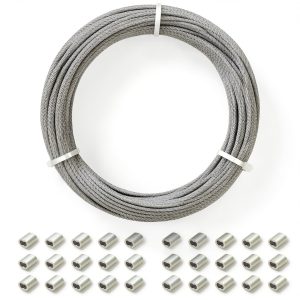 3/32 Stainless Steel Cable Rope 100ft Mariocsa 30 Crimping Loops-0