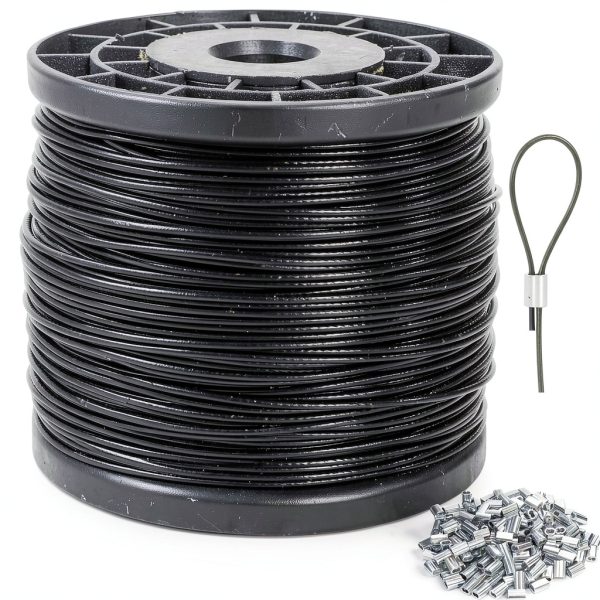 Yarlung 1/16 Inch Wire Rope Cable 500ft with 200 Crimping Sleeves-0