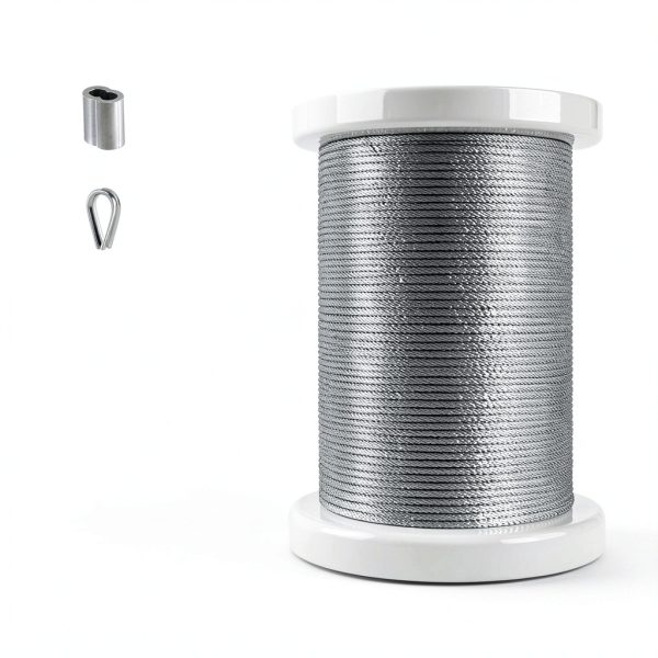 VEVOR 1/16 Wire Rope 330 FT Steel Cable with Sleeves & Thimbles-6