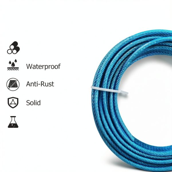 Sunshade Sail Wire, Clothesline, PIUM 1/8" PVC Coated Wire Rope Kits, 7x7 Strand 100Ft Steel Cable for Decking Rails, Sun Shade Sails, Clothesline and Garden Steel Cable Kits-1