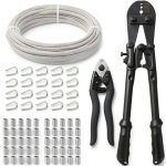 TooTaci 1/8 Stainless Steel Cable 100ft Crimping Kit 7x7 Braided-0