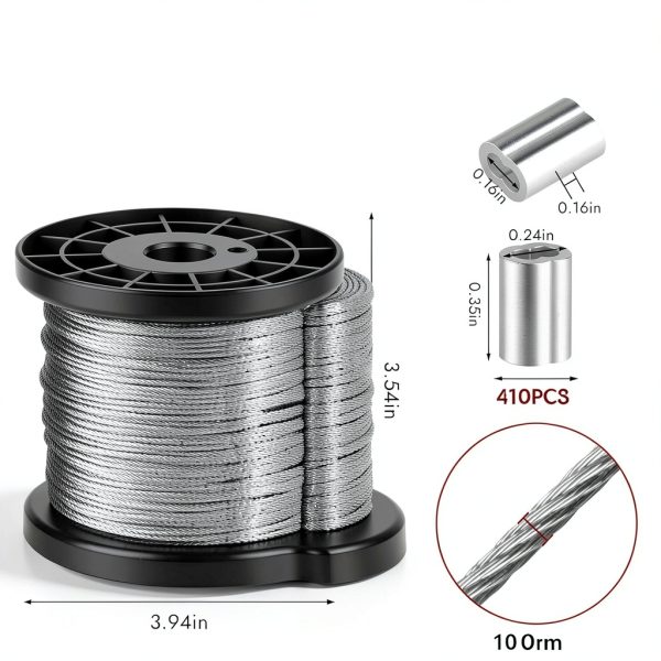 Stainless Steel Cable Hoiny OneSixteenth 328ft Rope 286lb Strength-1