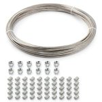 Stainless Steel Aircraft Cable Rope 1/16 inch Eowpower 33ft Grade-0