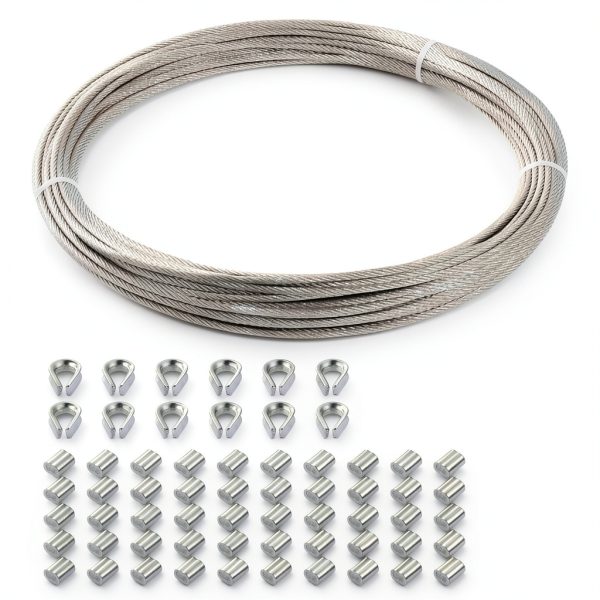 Stainless Steel Aircraft Cable Rope 1/16 inch Eowpower 33ft Grade-0