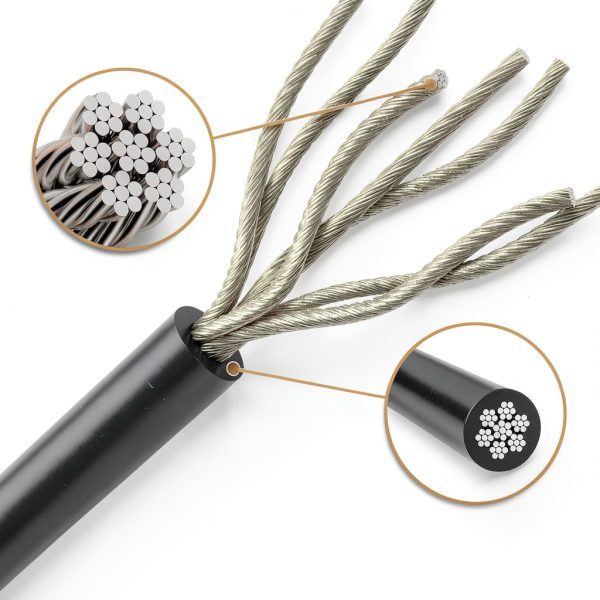Black Vinyl Coated Cable CELYND Stainless 3/32in Outdoor 100ft-3