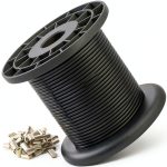 304 Stainless Steel Wire Rope Cable Flngr Black Vinyl Coated 100ft-0
