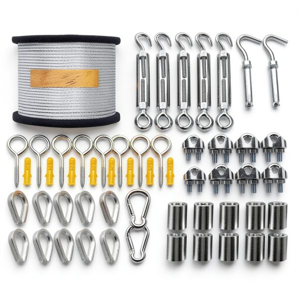 Wire Rope Kit 165FT 1/8" Vinyl Coated Stainless Steel by NOEAIKE-0