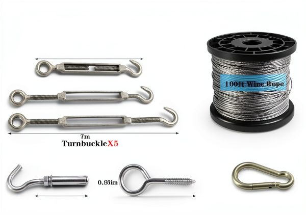 1/16 Inch 304 Stainless Steel Wire Rope Kit JJBoom Kit-1