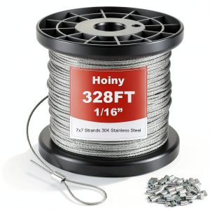 Stainless Steel Cable Hoiny OneSixteenth 328ft Rope 286lb Strength-0